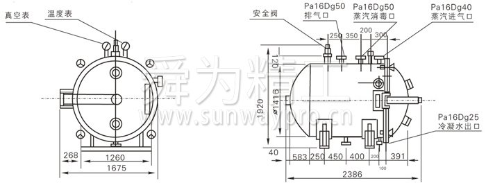 圆形静态真空干燥机结构示意图 圆形静态真空干燥机结构示意图